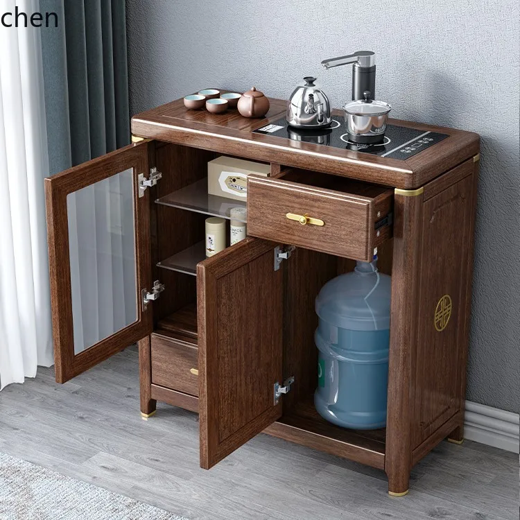 HT New Chinese Style  Tea Cabinet Sideboard Kitchen Fully Automatic Storage Boiling Water Sterilization Tea Cabinet Side Cabinet