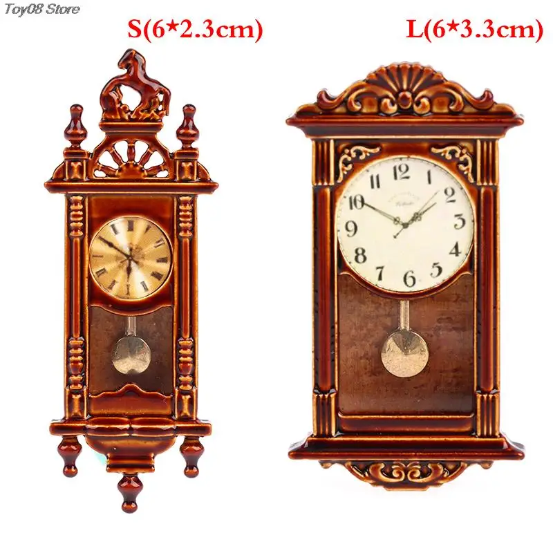 1pc 1:12 Dollhouse Miniature Wall Clock Play Doll House Miniaturas Home Decor Accessories Toy Pretend Play Furniture Toy