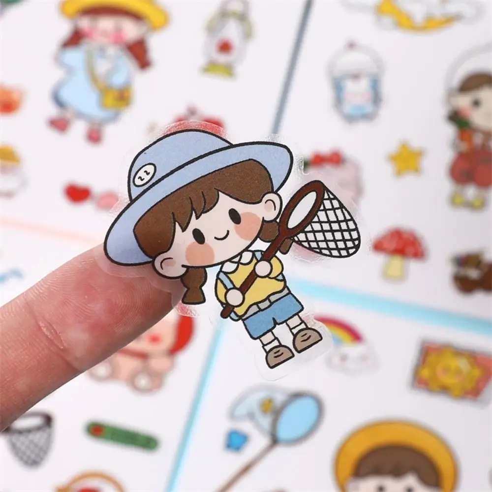 Cute Cartoon Patterns PVC Stickers Waterproof DIY Notebook Decoration Scrapbook Decor Multicolor Phone Water Bottle Decor