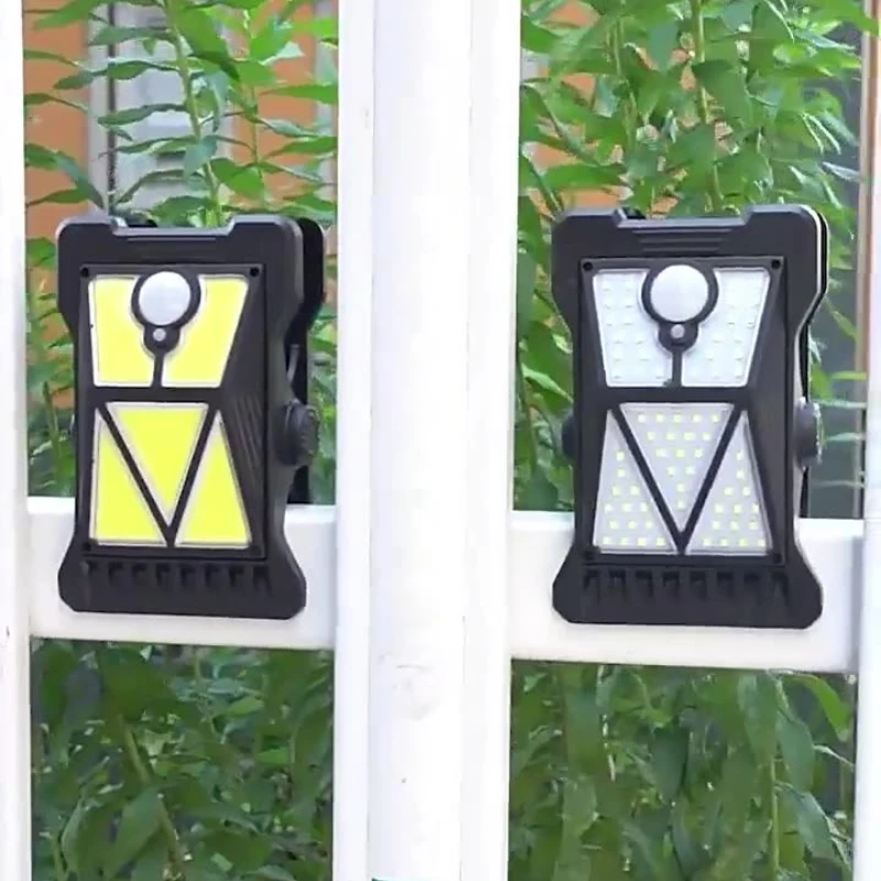 Solar Light with Clip, Motion Sensor Waterproof Outdoor Light for Garden, Camping, Tent, Fence, Auto on/Off