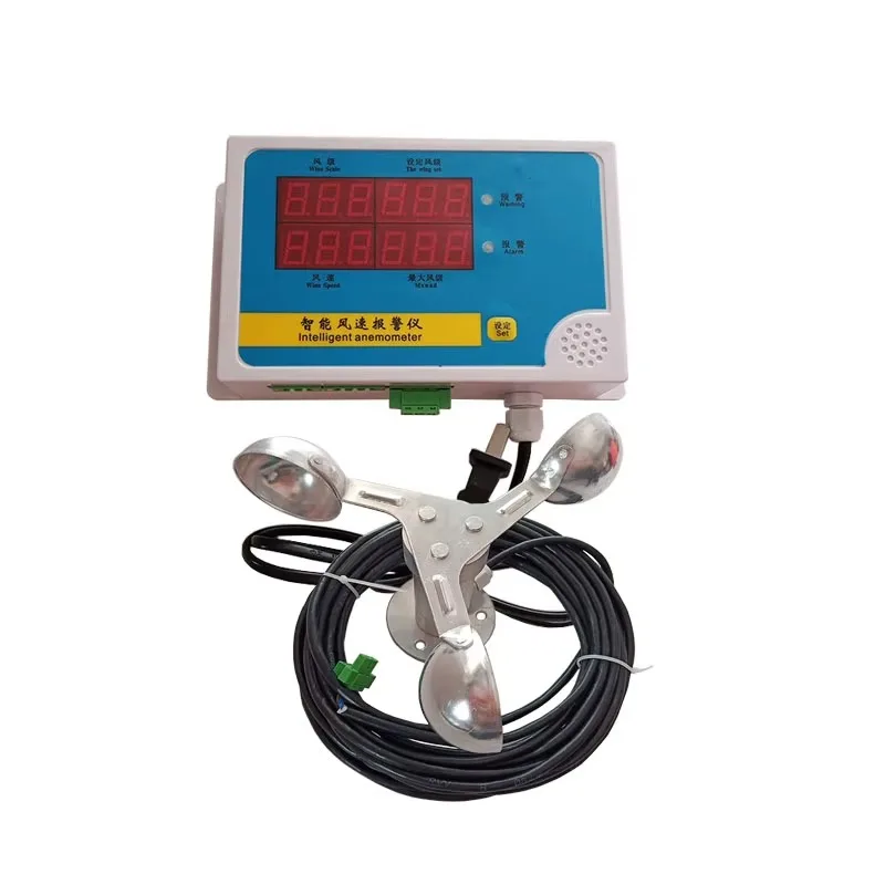 Aluminum 3‑Cup Wind‑Speed Alarm Meter High‑Precision Anemometer for Tower‑Crane Construction‑Machinery Safety Monitoring