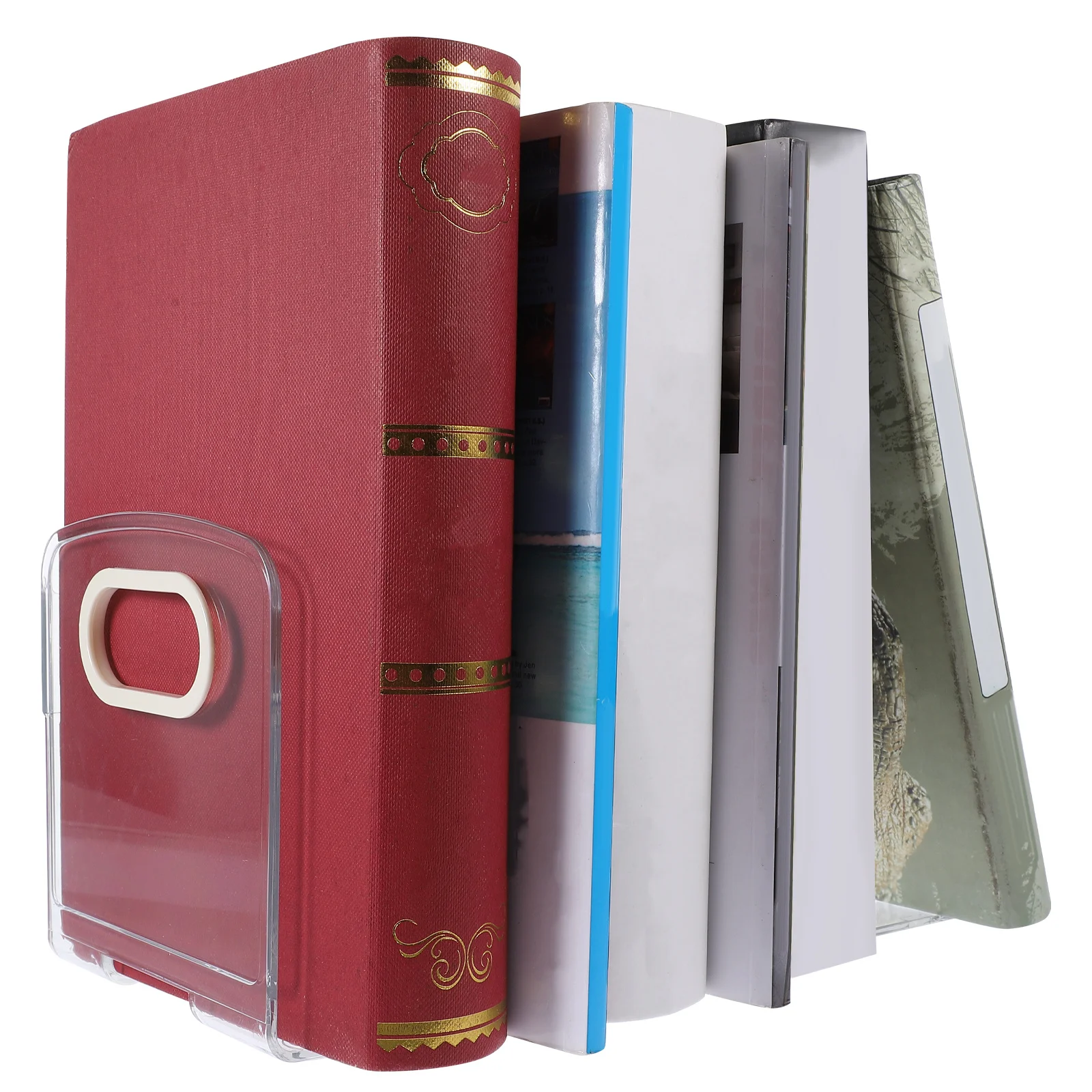 

1pc Plastic Desktop Organizer For Books Magazines Files Study Office Decorative Holder Exquisite Book Organizer Storage