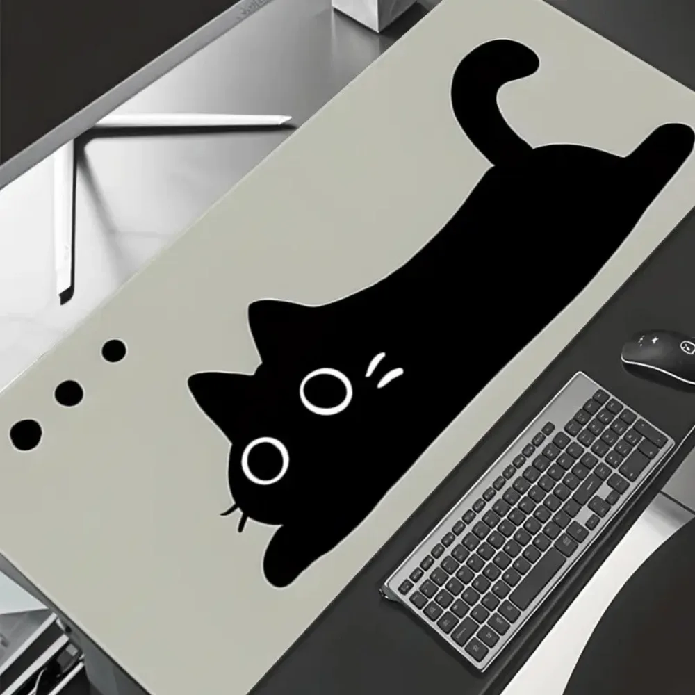 Extra-large cute black gaming mouse pad with white eyes alfombrilla ratón tapis de souris xxl teclado mecânico