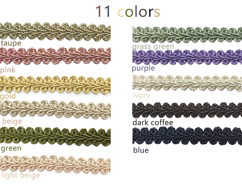 12M Braid Trim  French Gimp Basic Sewing Ribbon Polyester DIY Crafts Costume Home Decorative