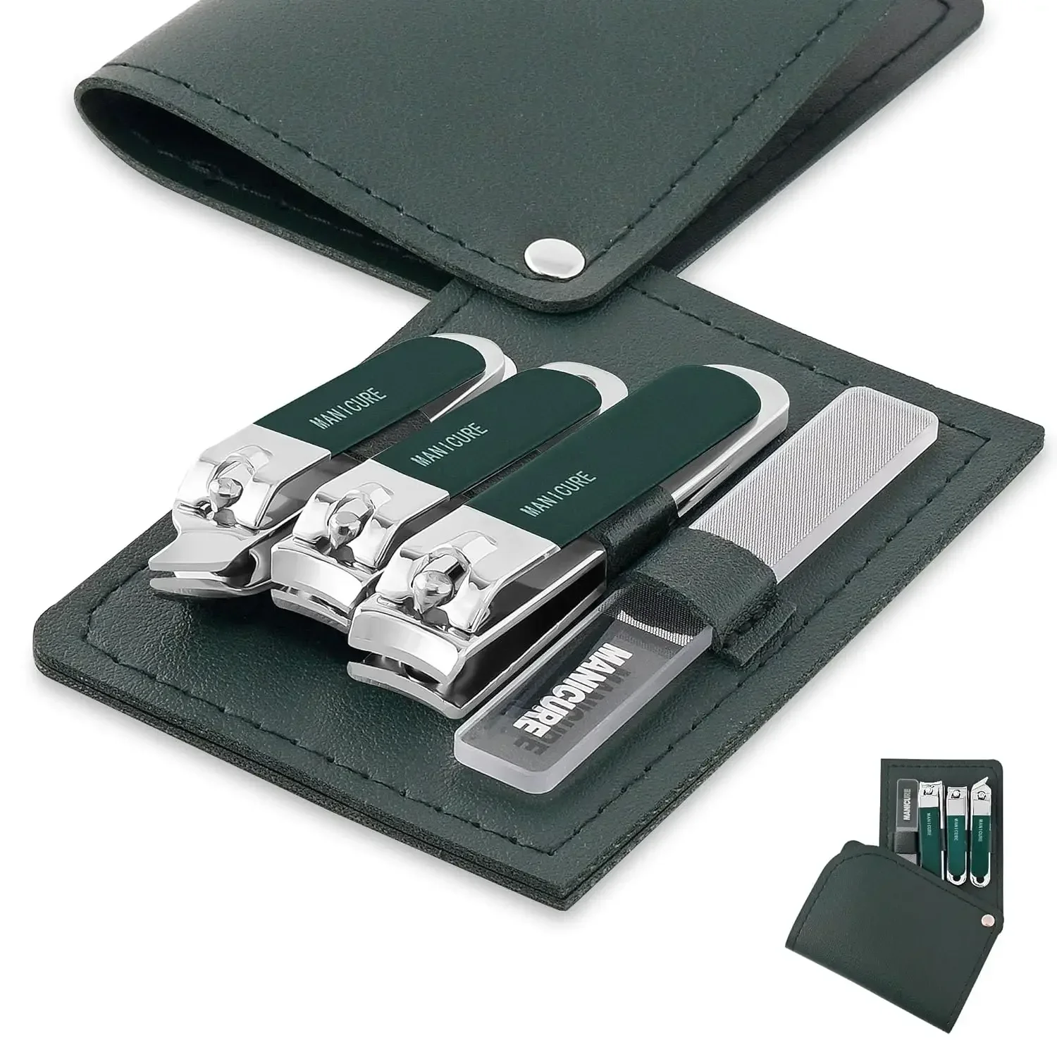 Kit de cortaúñas profesional para hombre/mujer, 4 Uds., juego de manicura, cortaúñas de acero inoxidable, Kit de aseo para manicura de viaje, cortaúñas