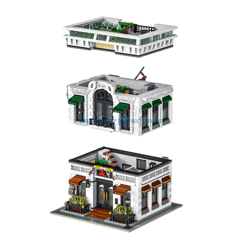 MOC 10203 homard volant fruits de mer Restaurant briques de construction modulaires ville Architecture modèle blocs jouet Kit cadeau enfants garçons filles