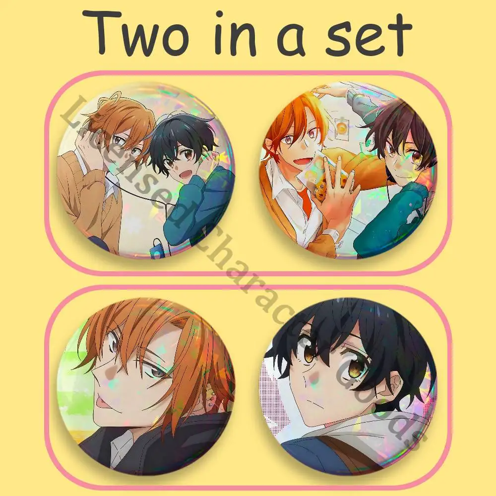 S-Sasaki M-Miyano Printed Pins 2-Piece Set Couple Badges Decorations Souvenir Collectibles 25 32 44 58 75 mm