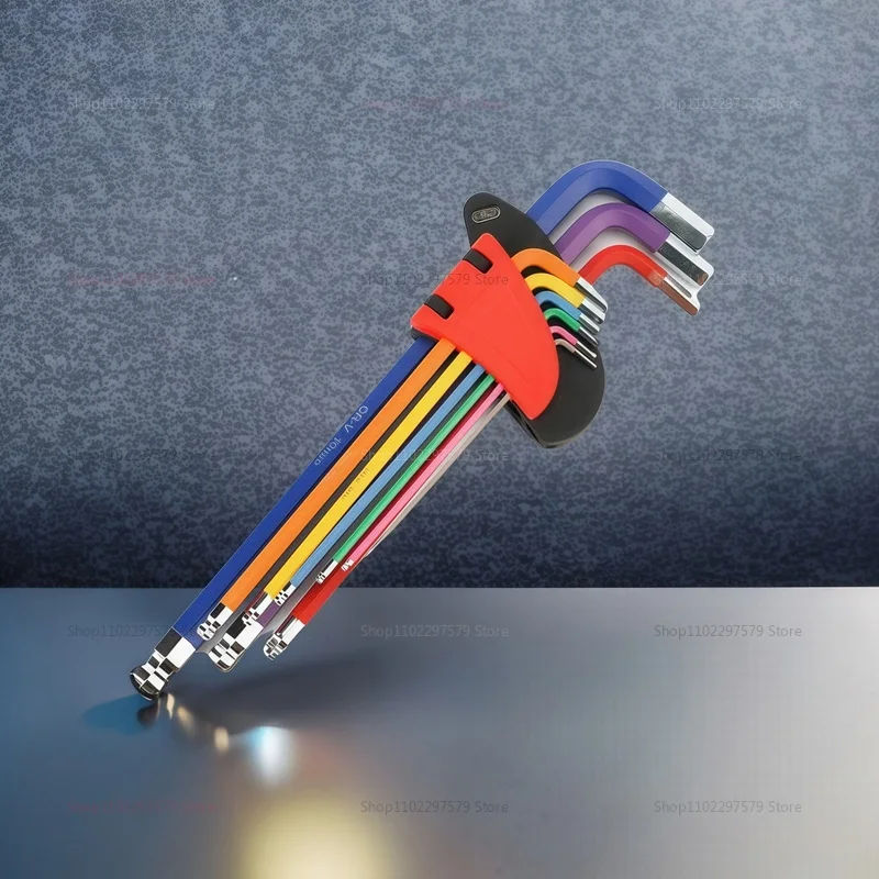 Juego de llaves hexagonales multifuncionales, 9 Uds., juego de llaves hexagonales, herramienta de destornillador Hexagonal, combinación de cabeza de bola Hexagonal