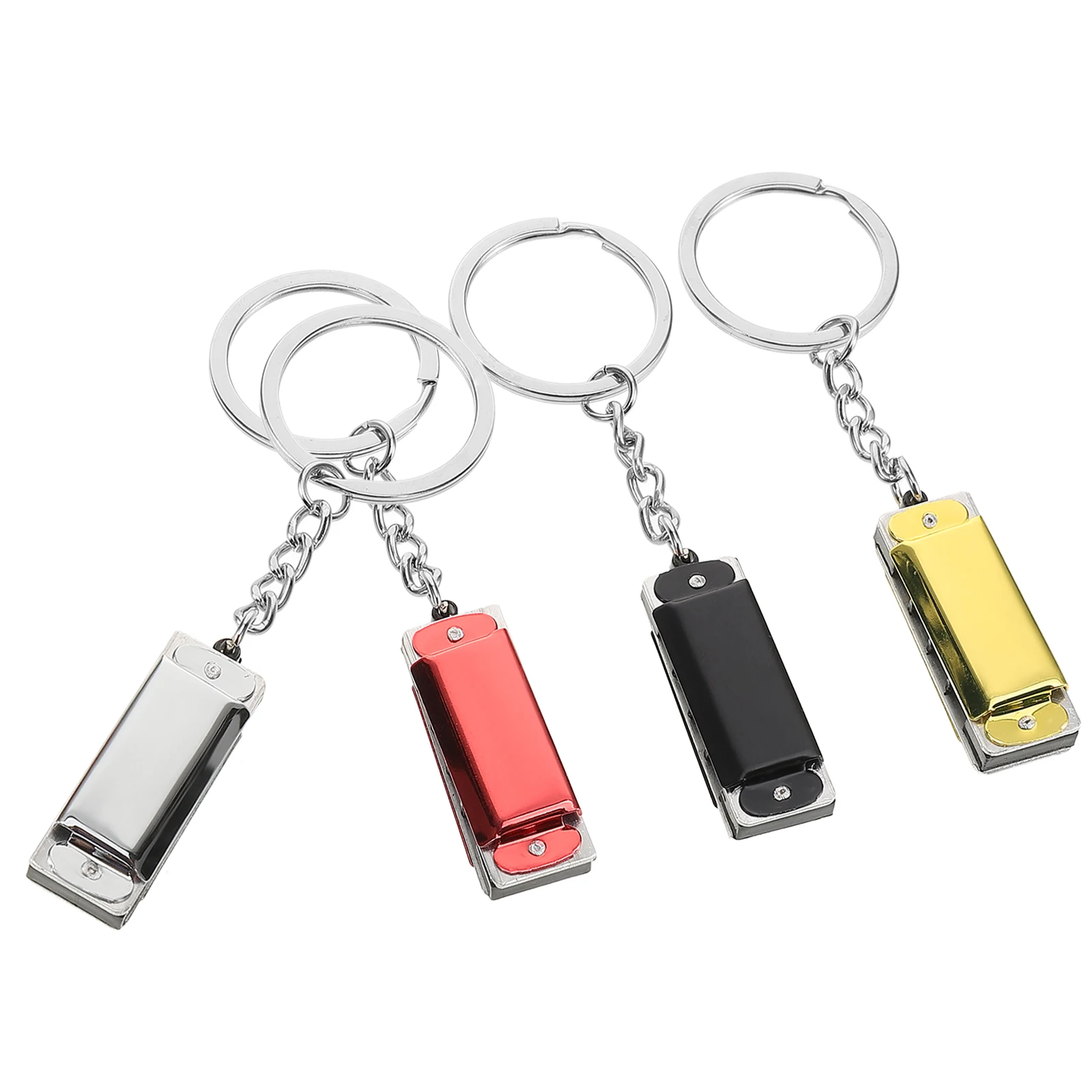 4 قطعة سلسلة المفاتيح هارمونيكا المعادن المحمولة حلقة رئيسية حقيبة قلادة على ظهره معلقة اكسسوارات الديكور هارمونيكا المفاتيح #4