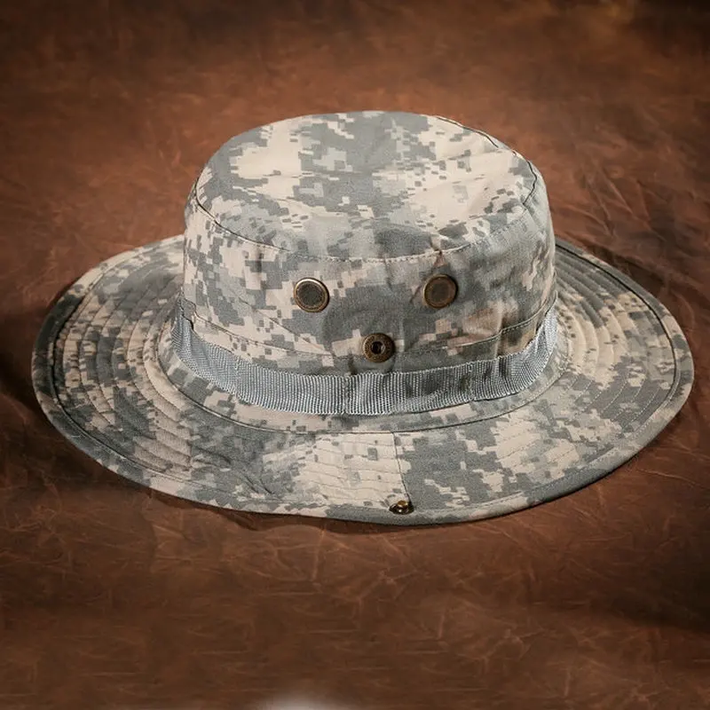Men Boonie Hat Military Camouflage Tactical Cap Bucket Hats Army Sports Hunting Outdoor Hiking Fishing Sun Protector Cap
