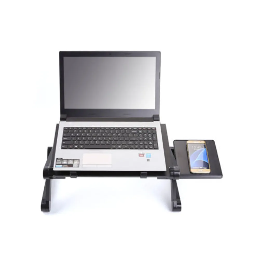 Metal Portable Adjustable Laptop Desk Laptop Bed Tray Foldable Table Folding Stand Black Cooling Vent Tablet Book