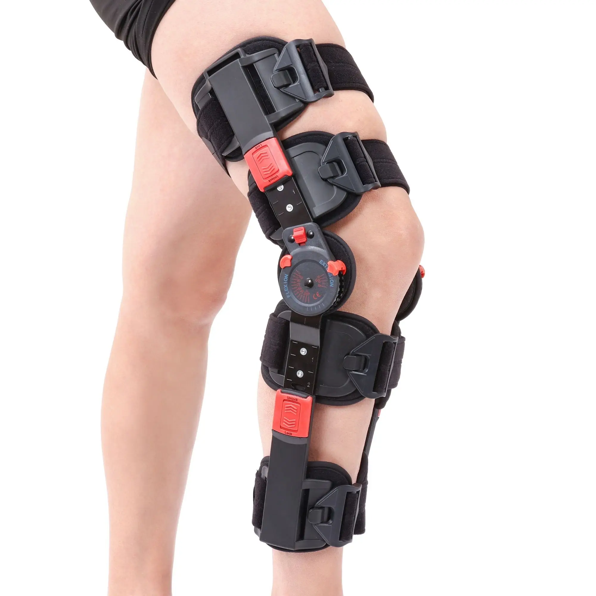 Brace ROM Adjustable Post Op Knee Support Orthosis Immobilizer Protector for Left Leg and Right Leg, Both Men women