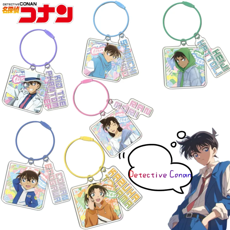 

Detective Conan Conan Edogawa Kudou Shinichi Rachel Moore Peripheral Keychain Creative Metal Coil Acrylic Mezzanine HD Pendant