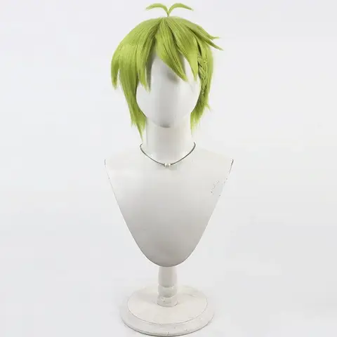 KK56Reina Cosplay Wigs Macross Delta Reina Prowler Short Straight Light Green Wig Heat Resistant.OJ6/