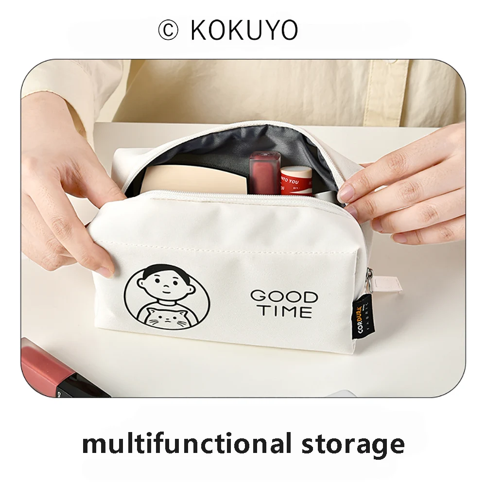 Japan KOKUYO Pencil Bag Office Accessories Multifunctional Stationery Box Student Supplies Storage Canvas Bag School Supplies