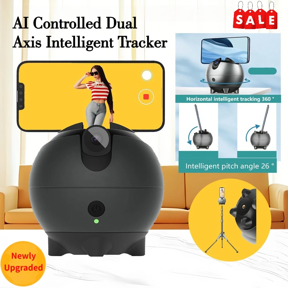 Newly AI intelligent follow-up gimbal dual-axis gesture control Internet live broadcast short video tracking shooting bracket