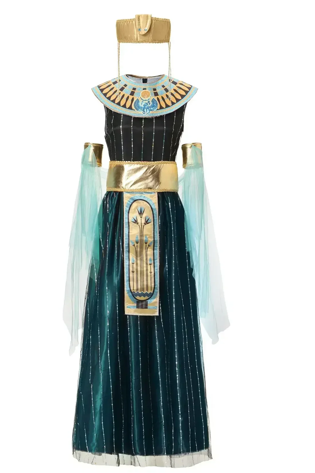 Cleopatra Queen Halloween Roleplay Traje, Deusa egípcia, vestido extravagante adulto do partido