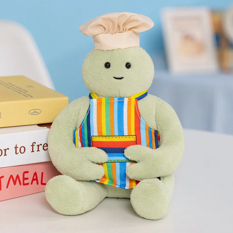 23/30cm Cute Cartoon Chef Plush Toy Soft Humanoid Stuffed Doll With Apron Parentchild Interactive Birthday Holiday Gift Kids Boy