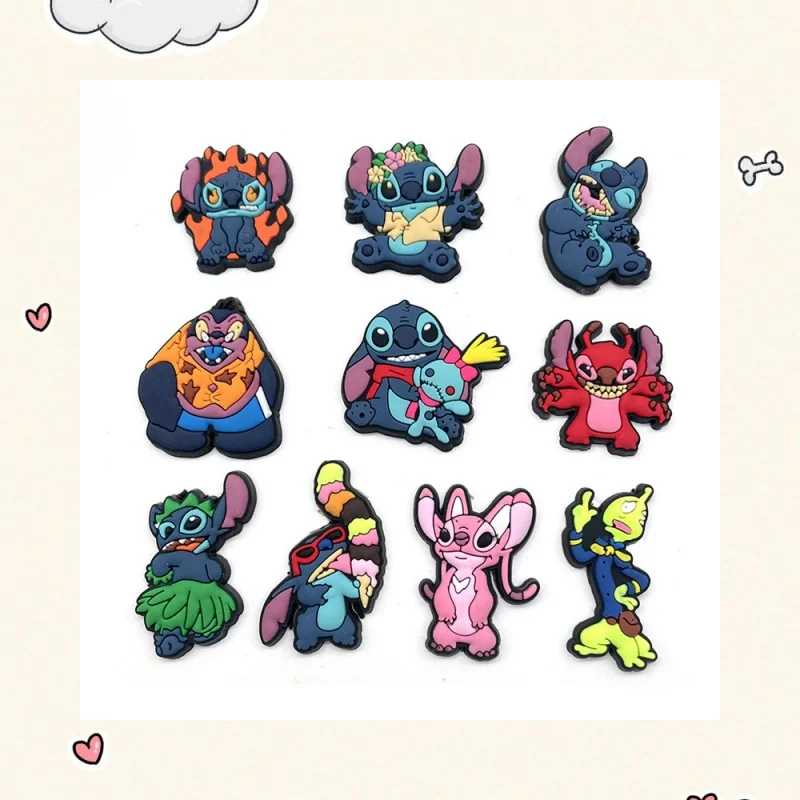 

8-22Pcs Disney Stitch Shoe Charms Cartoon DIY Shoes Accessories For Clogs Sandals Decorations Kids X-mas Gifts Cartoon Shoe