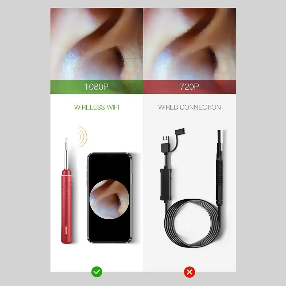 Bebird M9 Pro Ear Wax Cleaner, Smart Visual Ear Cleaning Stick 3 Million Pixels HD Endoscope Works with iPhone, iPad, Android