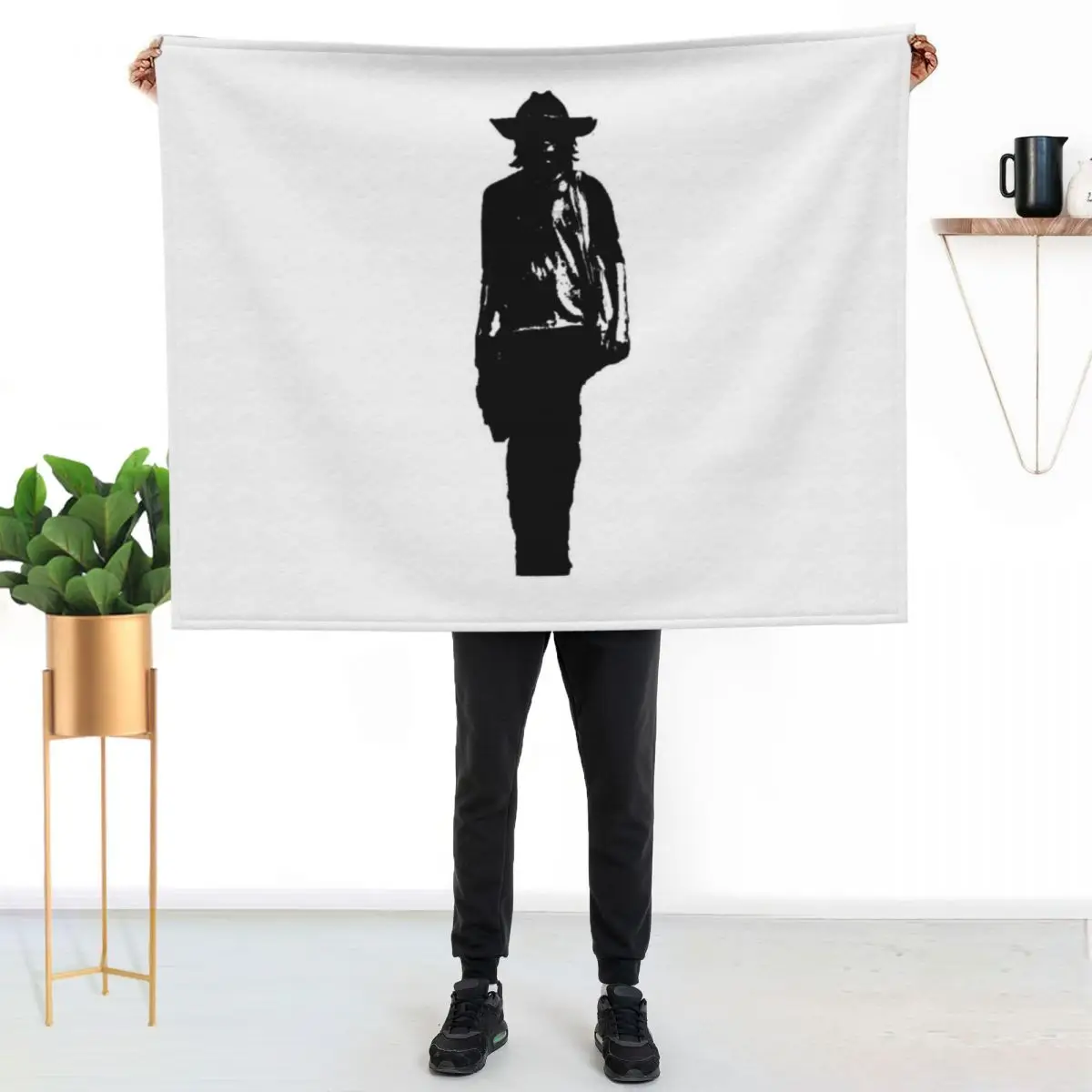Carl silhouette Throw Blanket Soft Warm Blanket Gift for Grandparents