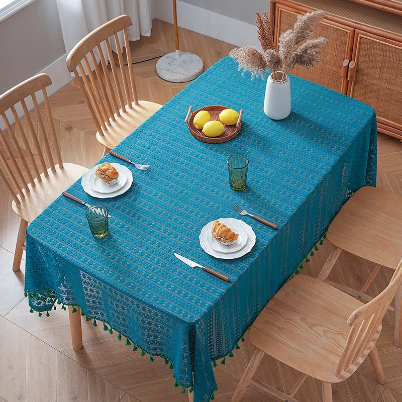 New i light luxury tablecloth, household dustproof and oil-proof simple rectangular dining table cloth
