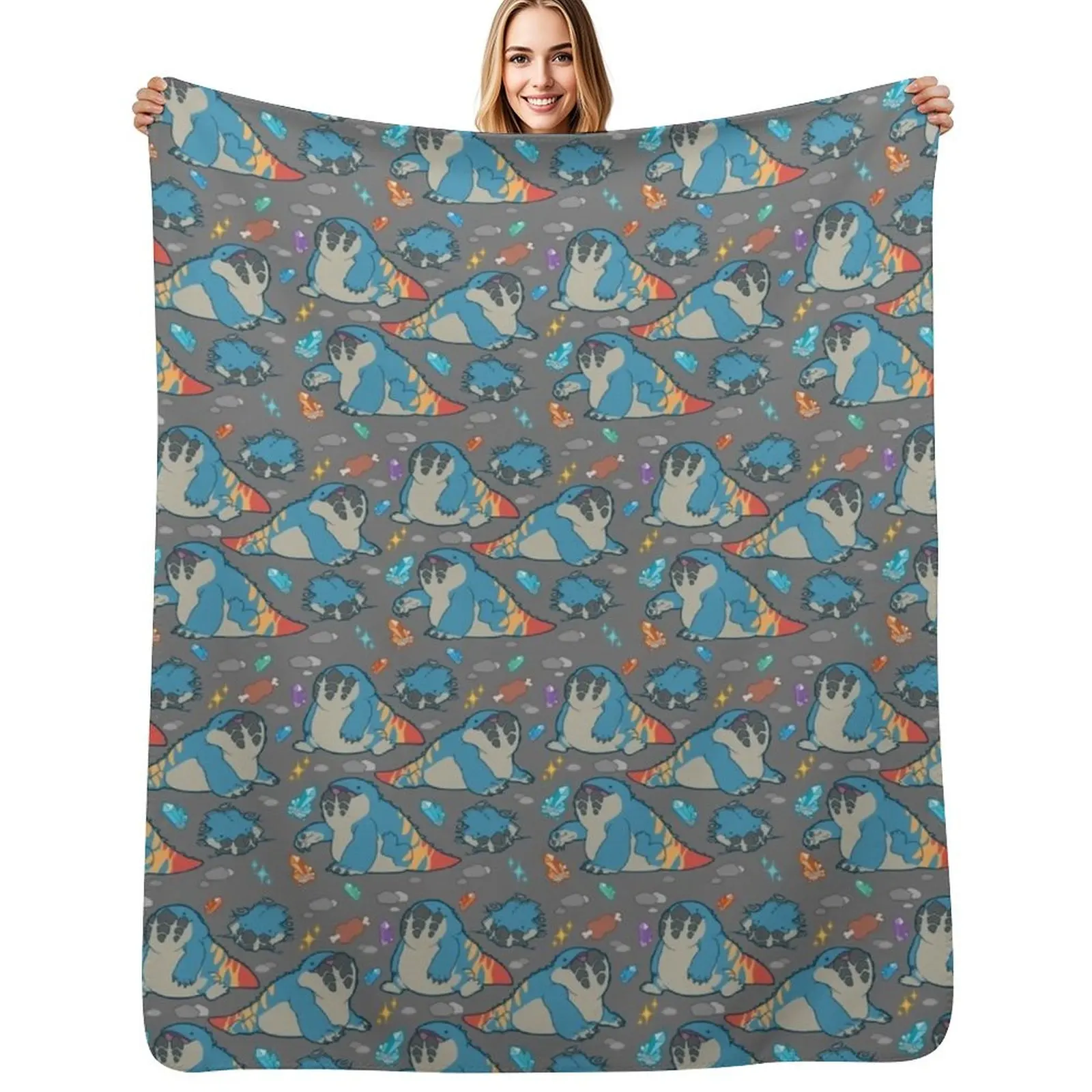 Dodogama Party Pattern (Grey) Throw Blanket Decorative Soft Throw Blanket for Couch Sofa