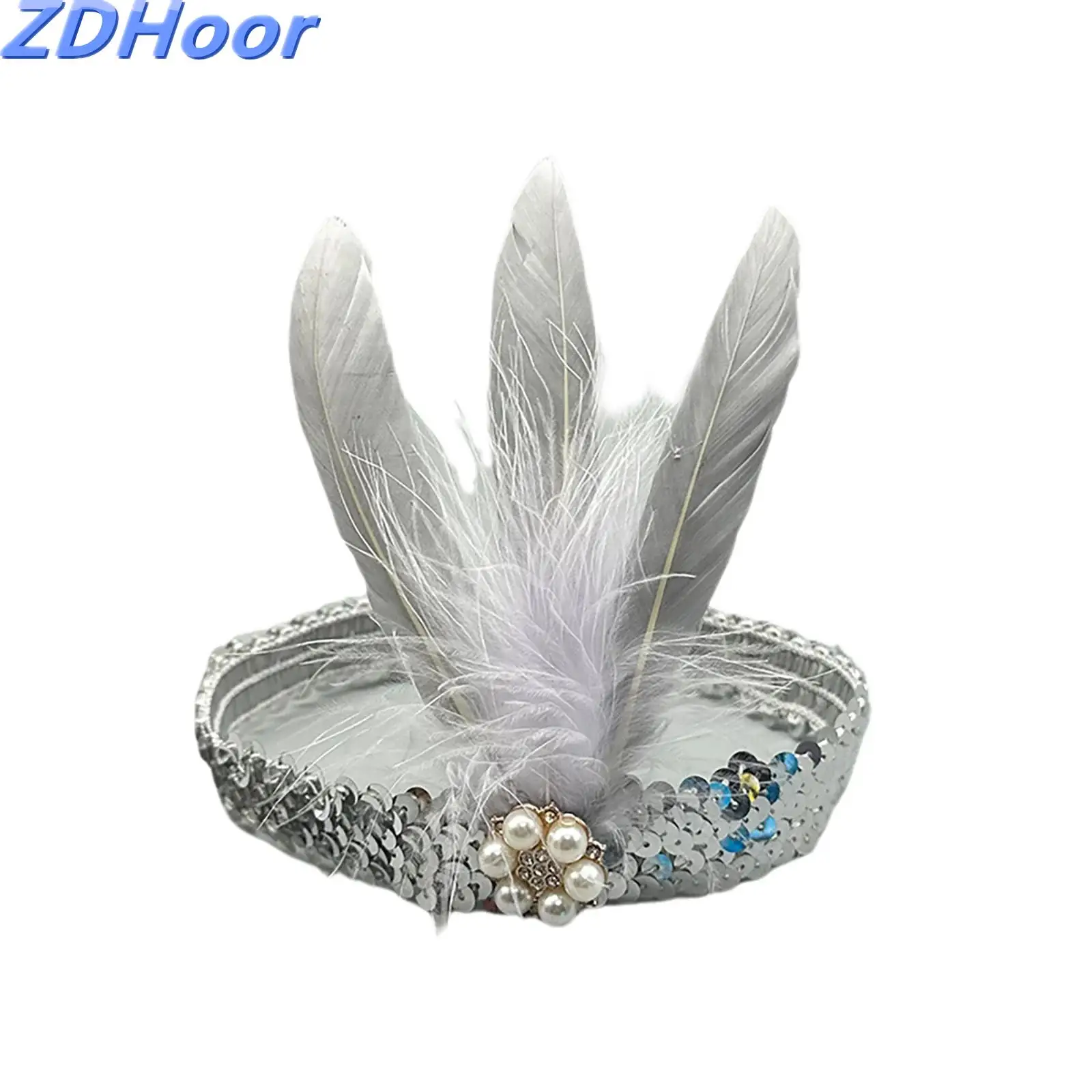 

Indian Elastic Feather Headband Retro Headpieces Carnival Christmas Party Stage Performances Photo Props