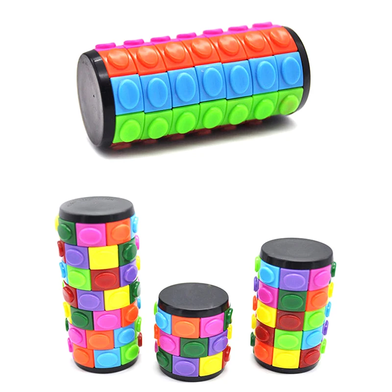 

Яркий цветной 3D-цилиндровый пазл, сенсорная игра Magic Cube, игрушка для рук, логический вызов для дразнятия мозга.