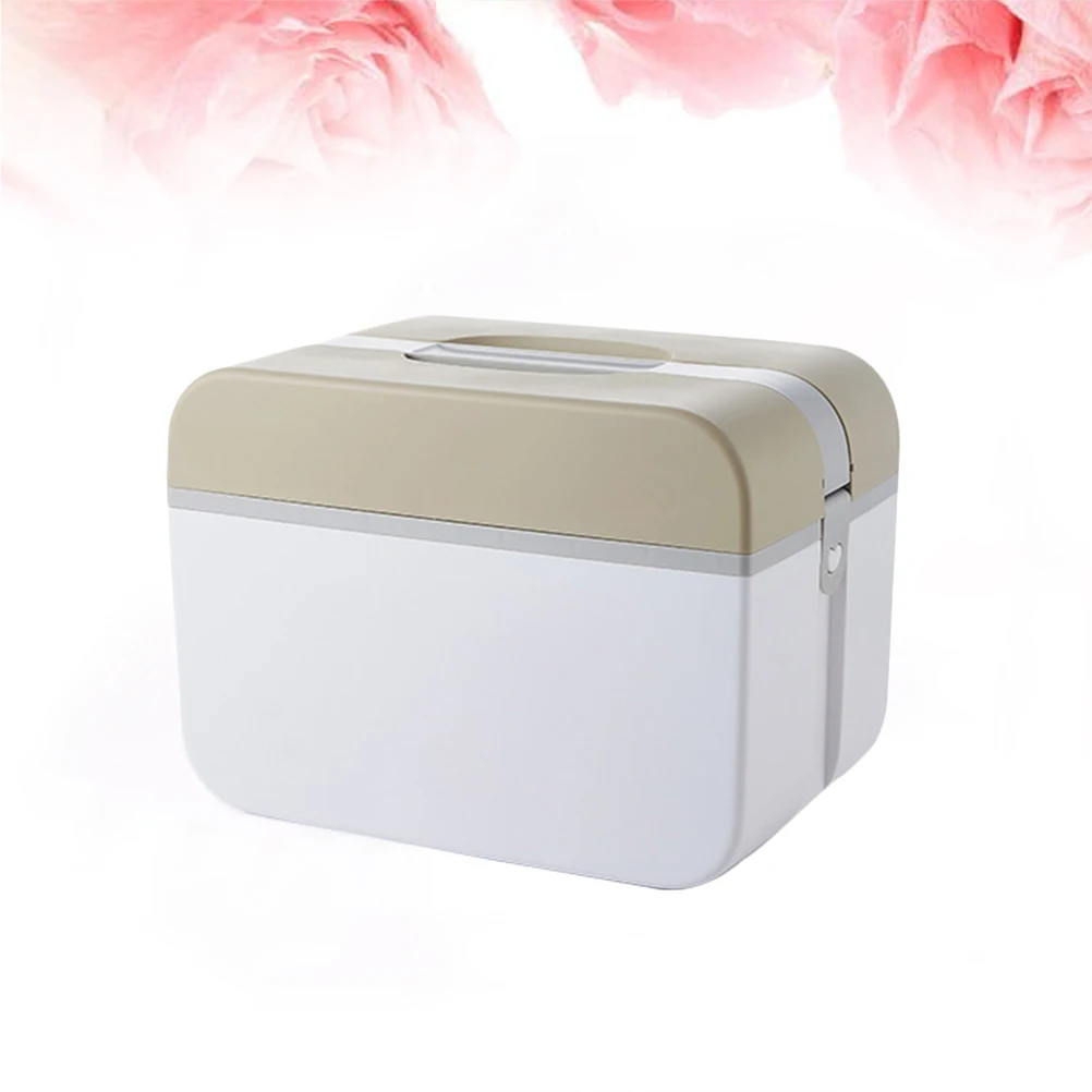 Plastic First Aid Kit Double Layer Medium 5235 Brown Portable Multi-Functional Medicine Storage Box for Home Office Outdoor