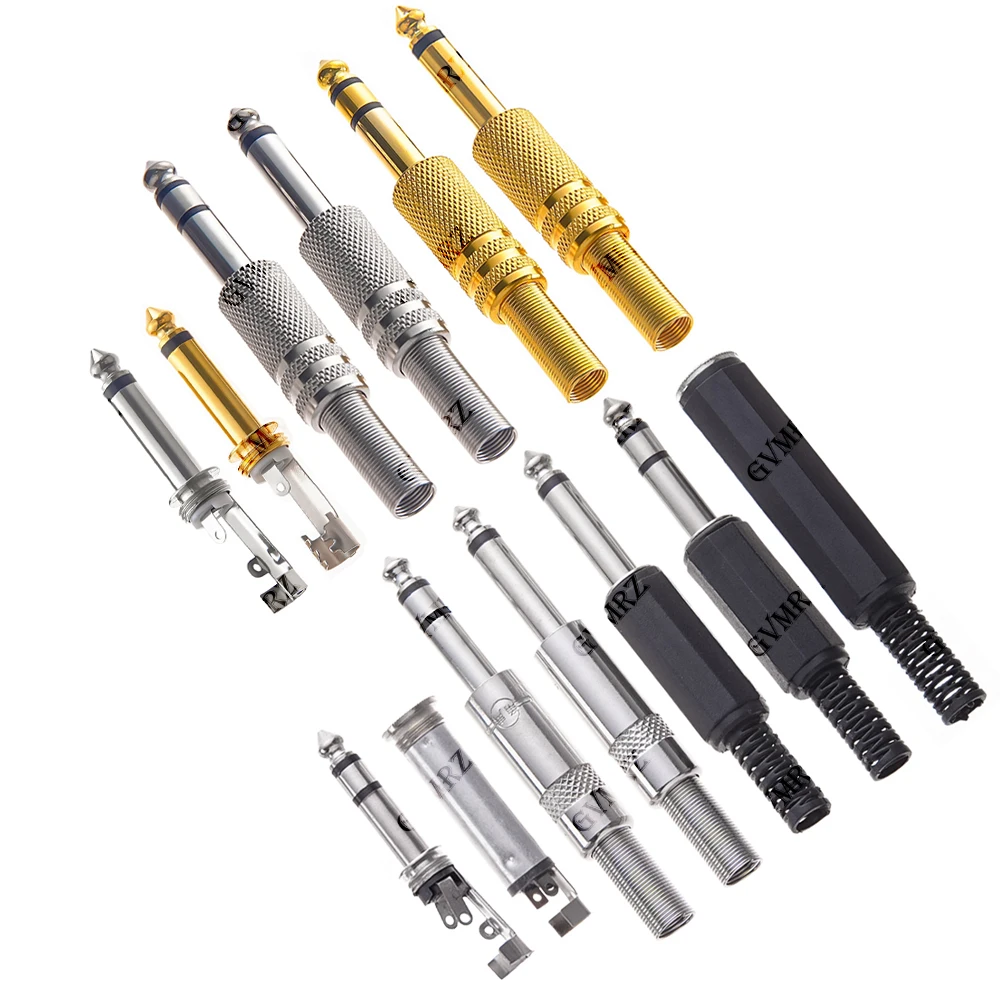 5PCS 6.3MM Stereo/Mono AUDIO Jack Plug Male Connector Welding Line HeadPhone Stereo 1/4' 6.35mm 6.3 Socket