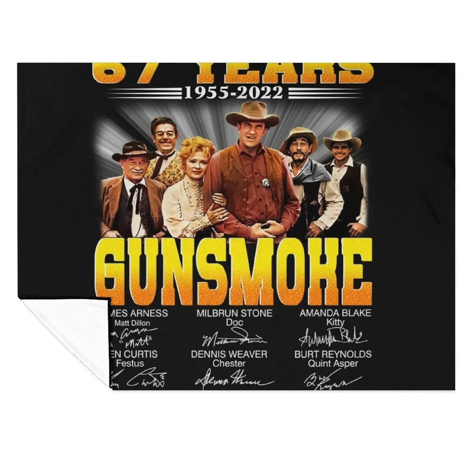 

67 years Gunsmoke Throw Blanket Bed Fashionable Hair Plaid Decorative Beds Blankets