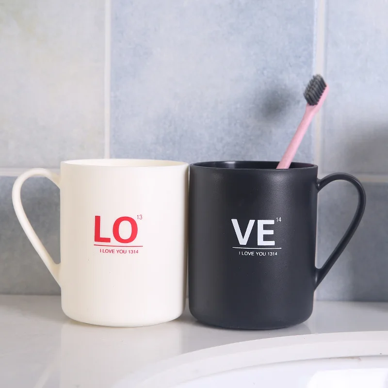 LOVE Couple Wash Cup Simple Plastic Household Toothbrush Cup Creative Bathroom Thickened Toothbrush Cup Dental Jar Rinse Cup