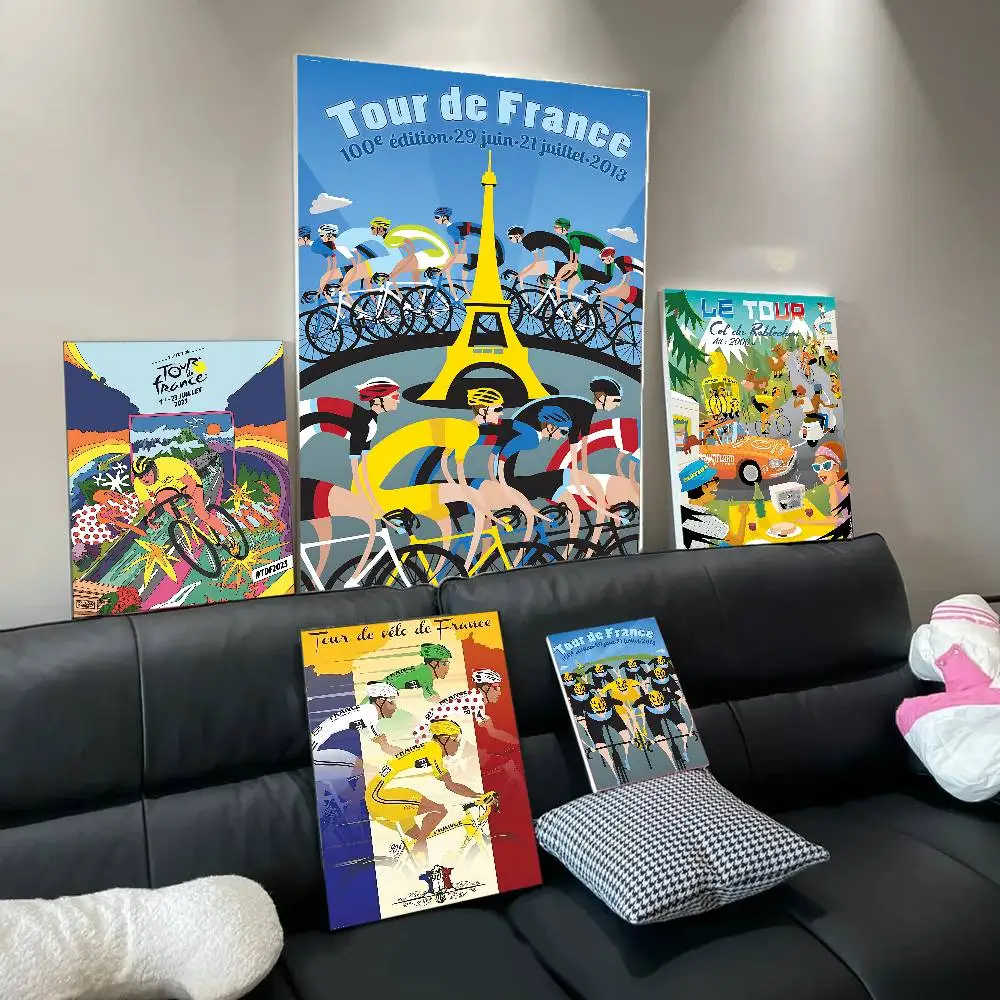 Tour Of F-France Vintage Posters Sticky Whitepaper Sticker DIY Room Bar Cafe Room Wall Decor