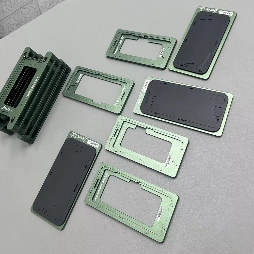 LCD Alignment In Frame Mold + Silicone Pad Mat For iPhone 16 Pro Max 15 14 13 12 Screen Glass OCA Location Laminate Repair Tool