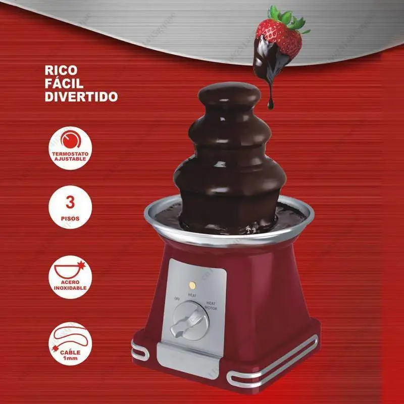 110V 220V 3-stufige elektrische Mini-Schokoladenbrunnenmaschine für Heimpartys, Hochzeiten und Dessertliebhaber – Detail 5