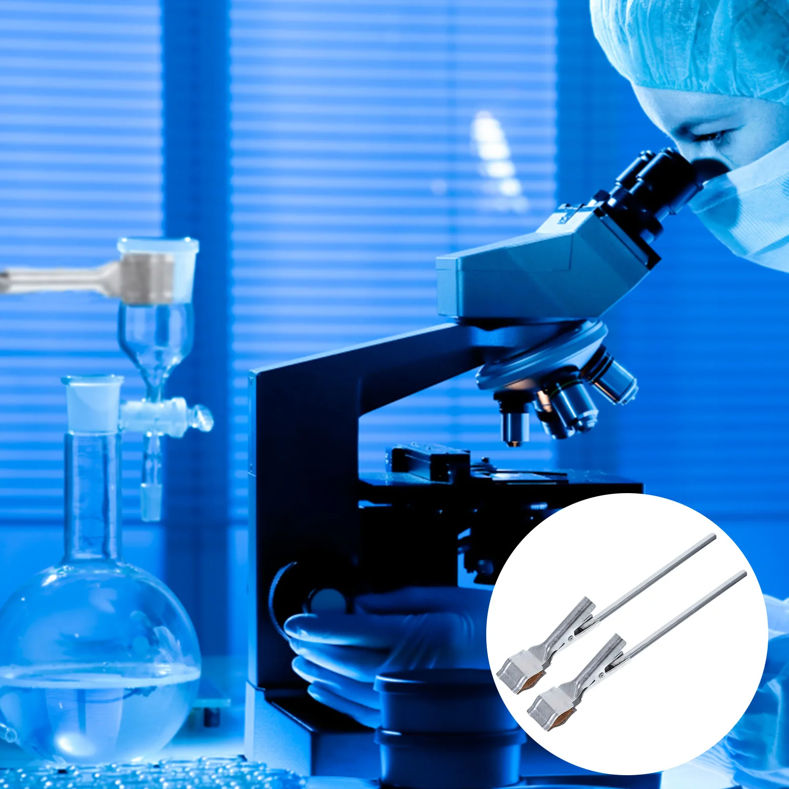 

2pcs Test Tube Clamp Galvanized Iron Anti-Slip Lab Holder Tool For Science Experiment Laboratory Equipment Teaching Supplies