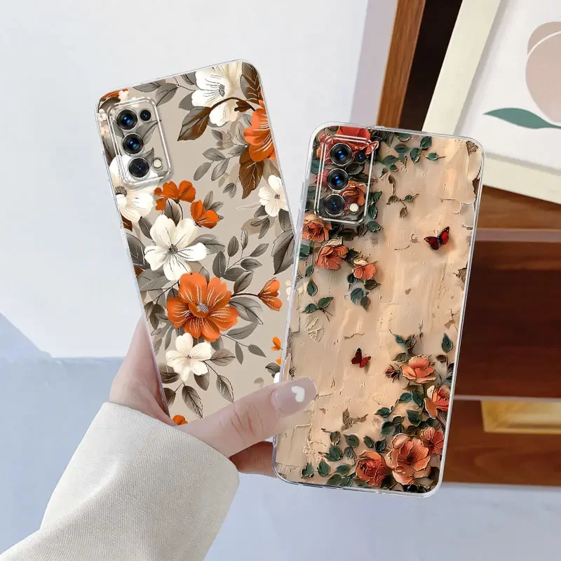 For Realme 7 6 Pro 7i 6S Case Luxury Phone Case For Realme 7i RMX2193 Butterfly Flower Clear Soft Silicone TPU Protective Cover