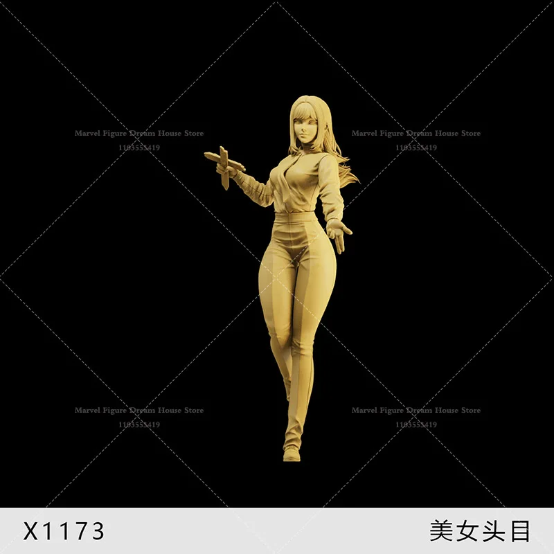 1/64 1/43 1/35 Scale Miniature Scene Doll Devilman Suit Mob Beauty Demon Hunter Eyemask Girl Un-panited White Mini Action Figure