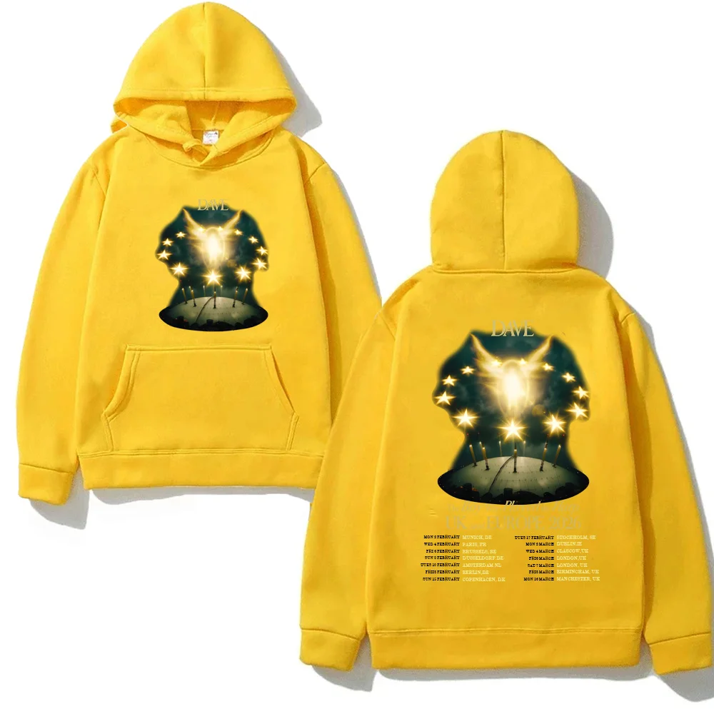 ديف الصبي الذي يلعب القيثارة ألبوم جديد جولة 2026 هوديي الجرافيك طباعة البلوز الملابس الشعبية سوداديراس للجنسين البلوفرات