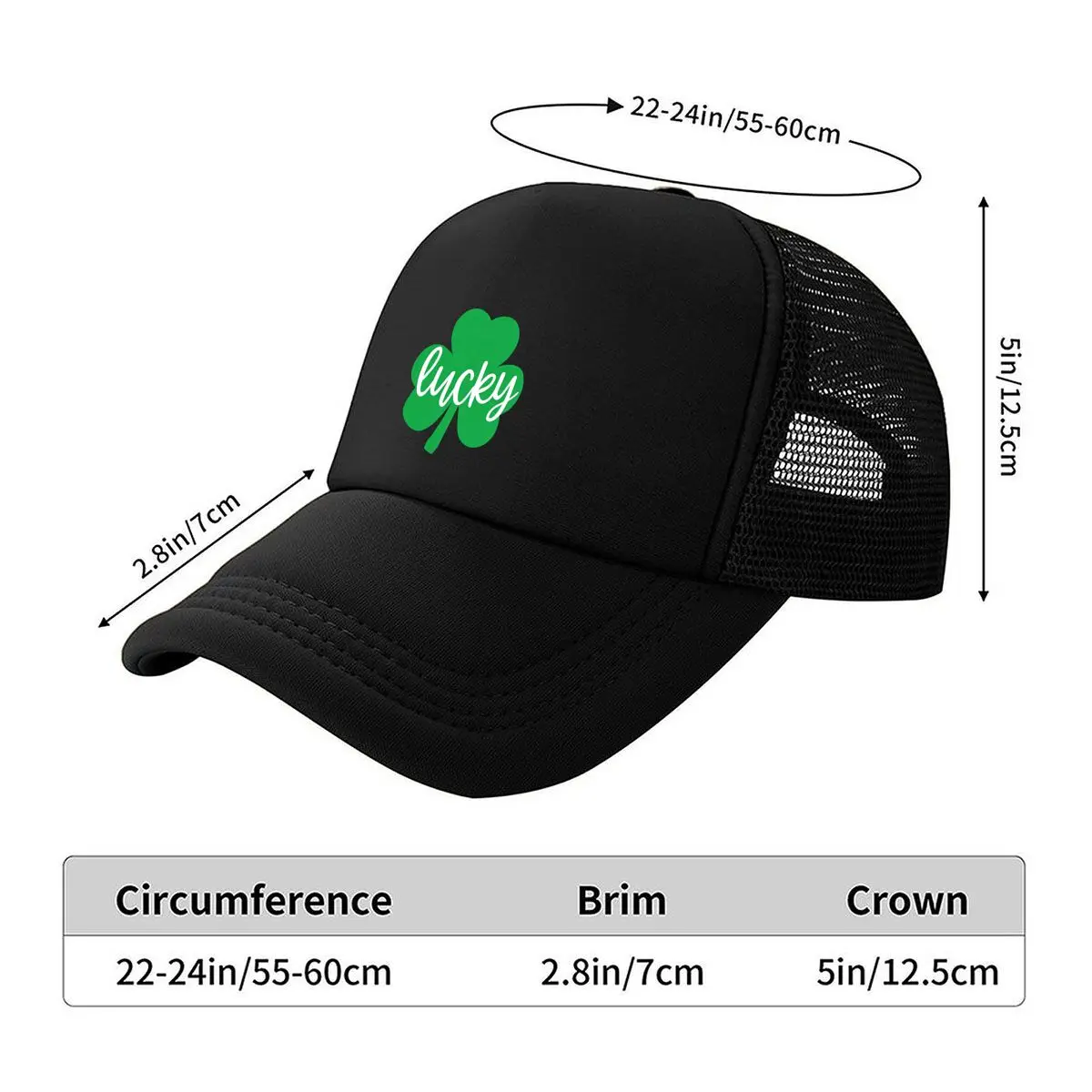 Lucky Clover Baseball Cap Distressed Solid Color Dad Hats Lightweight Adjustable St. Patrick's Day H 2026 Mesh Baseball Cap