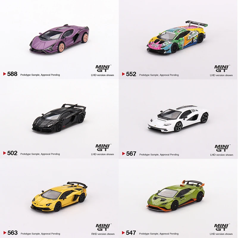 MINIGT Lamborghini Series Countach LPI 800-4 Lamborghini Sián FKP 37 Matte Viola Diecast Diorama Car Model Toys