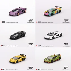 MINIGT Lamborghini Series Countach LPI 800-4 Lamborghini Sián FKP 37 Matte Viola Diecast Diorama Car Model Toys