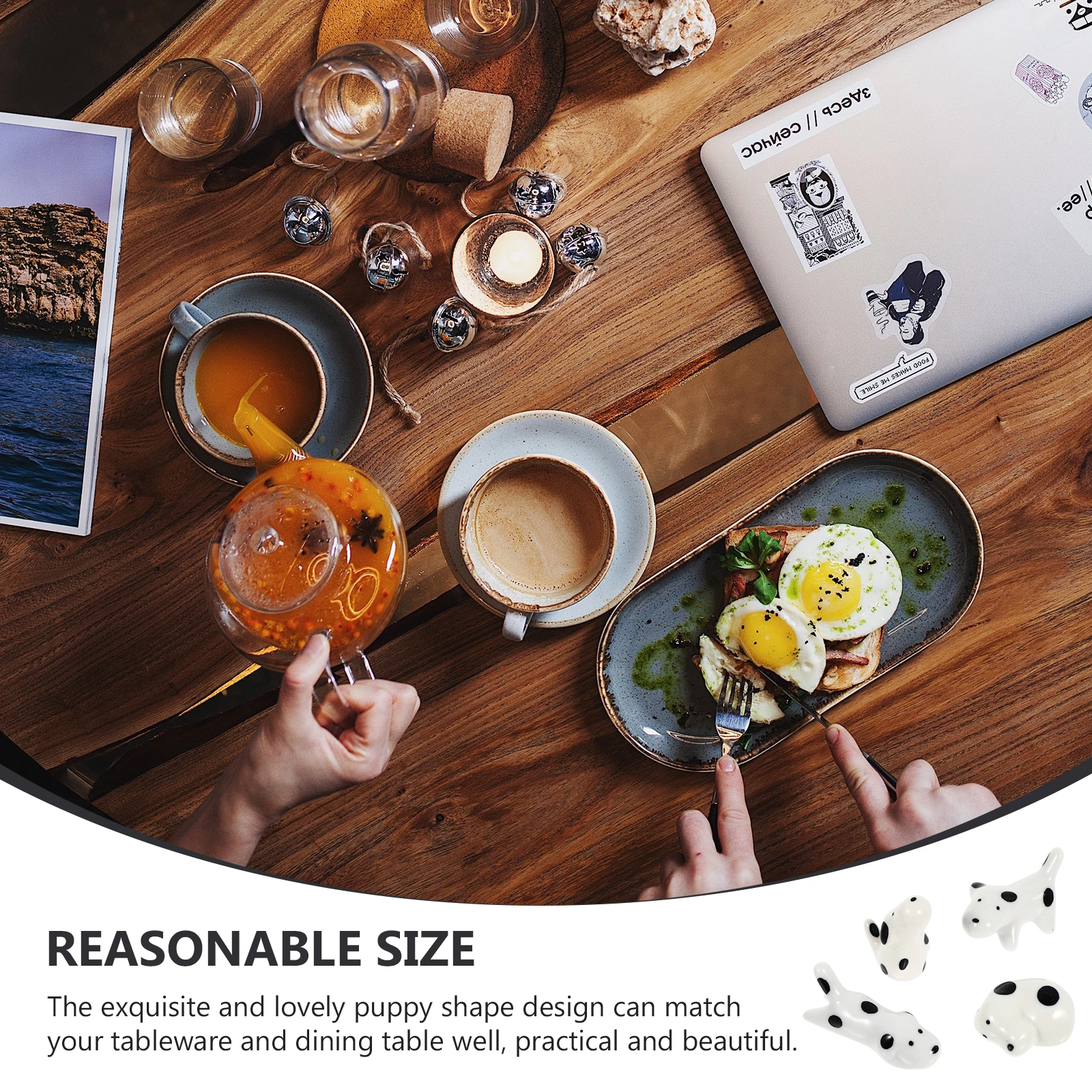 

4pcs Puppy Chopsticks Rest Creative Ceramic Tableware Rack For Home Kitchen Dining Decor Dog Shape Holder Practical Gift