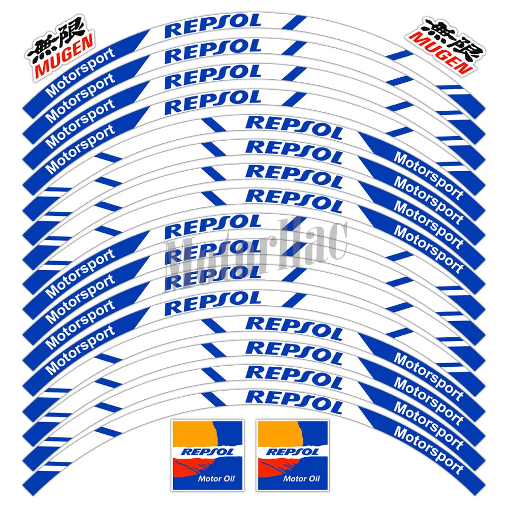 Für Repsol CBR CBR650rr Reflektierender Motorrad-Radaufkleber Felgenstreifen-Dekor 17" Nabenband Zubehör Wasserdicht 2023 – Detail 3