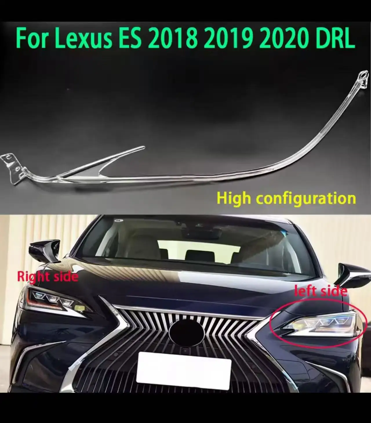 

Новинка для Toyota Lexus ES260 ES300 2018-2022, светодиодный чип, фара дневного света, трубка, акриловая направляющая лента для фар