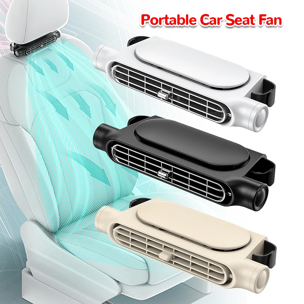 USB Car Interior Rear Headrest Fan Cooler 3 Speeds Adjustable Air Cooling Fan Car Seat Cooling Fan for Front Rear Seat Passenger