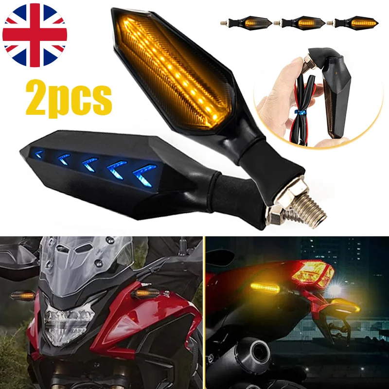 Motorcycle Daytime Running Lamp Steering Lamp Led Turn Signal Lamp Sequential Flowing Flash Indicator Lights Blinker Accessories