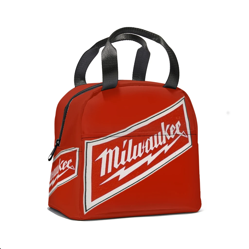 Popular W-milwaukeed Logo Lunch Bag for School Waterproof Picnic Thermal Cooler Insulated Lunch Box Women Kids Tote Bags