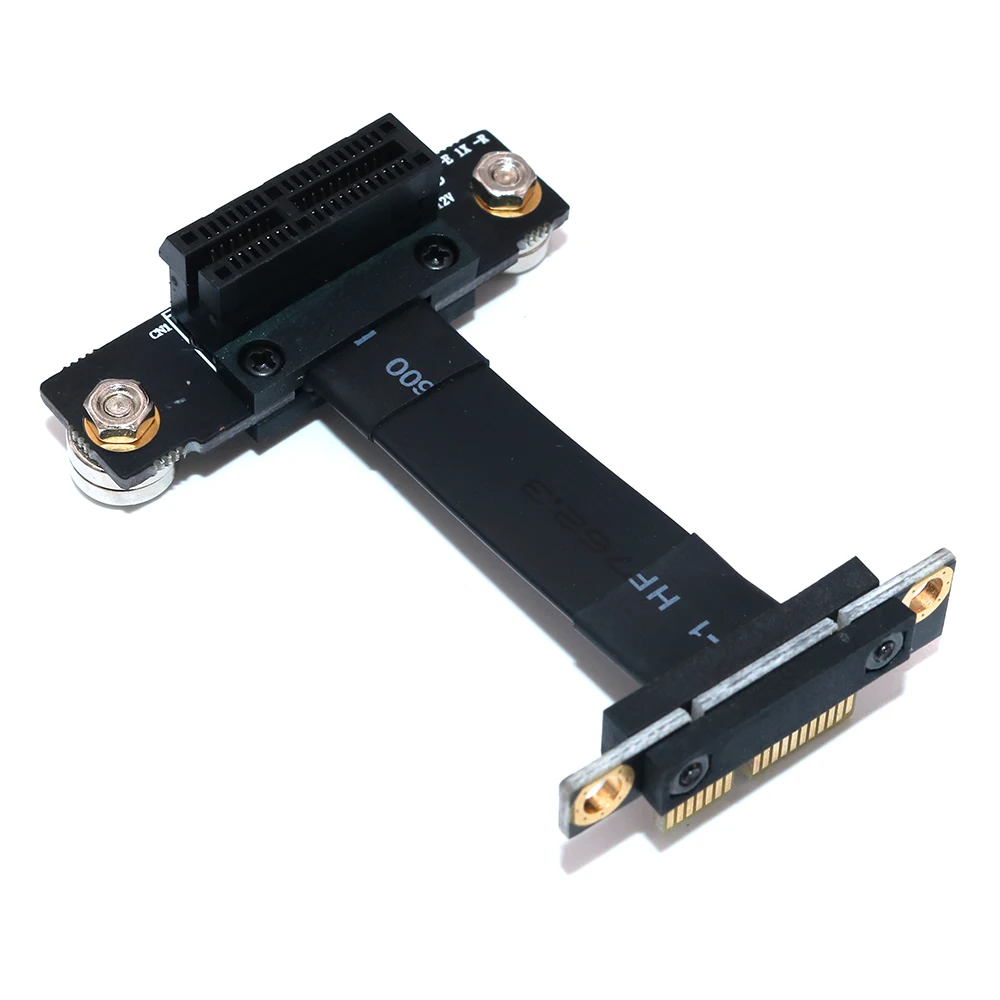 Pcie riser de alta velocidade pci express 3.0 1x cabo flexível adaptador de porta de extensão de cartão riser duplo vertical 90 graus + pé magnético